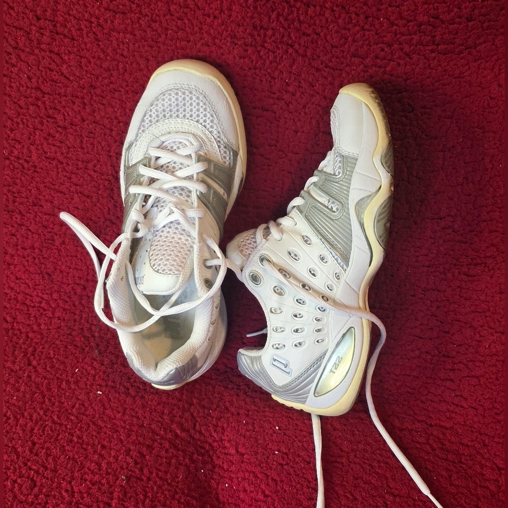 Prince White & Silver Women's Athletic Sneakers